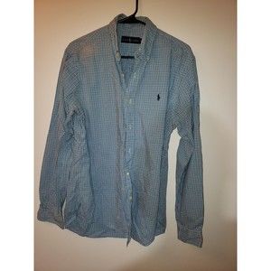Ralph Lauren Button-Up Men's Shirt - Blue Plaid Size M - VTG